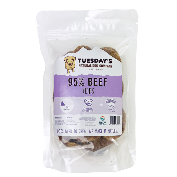 Tuesday's Natural Dog Company Beef Flips Dog Treat