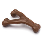 Benebone Wishbone Durable Peanut Butter Flavor Dog Chew, close up