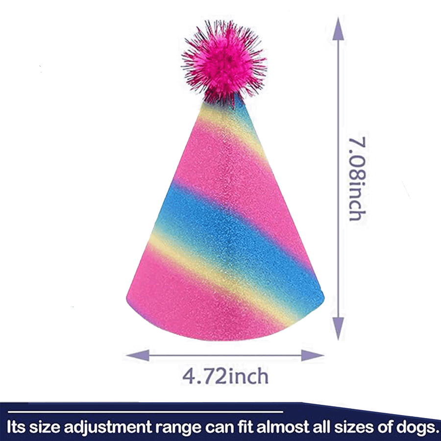 7.08 x 4.72 inches of Pet Birthday Hat Small / Medium