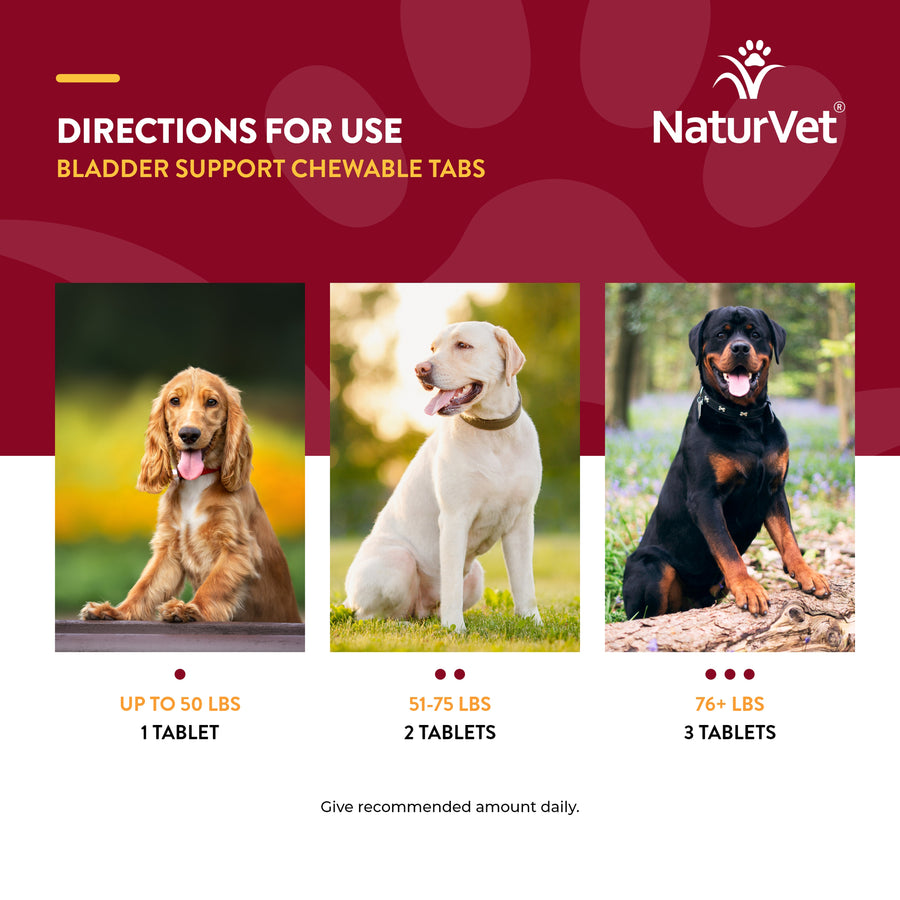 NaturVet Bladder Support Plus Cranberry Chewable Tabs for Dogs