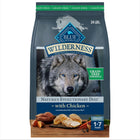 Front Bag of Blue Buffalo Wilderness High Protein Chicken Recipe Adult Dry Dog Food 24 lbs