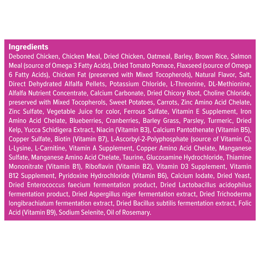 Ingredients of Blue Buffalo Wilderness High Protein Chicken Recipe Adult Small Breed Dry Dog Food 13 lbs