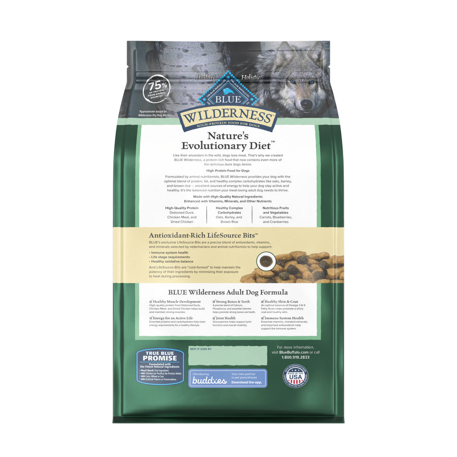 Blue Buffalo Wilderness High Protein Duck Recipe Dry Dog Food