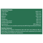Guaranteed Analysis and Statement of Blue Buffalo Wilderness High Protein Duck Recipe Dry Dog Food 4.5 lb