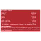 Guaranteed anaysis of Blue Buffalo Wilderness Rocky Mountain Bison High Protein Recipe Adult Dry Dog Food 4.5 lbs