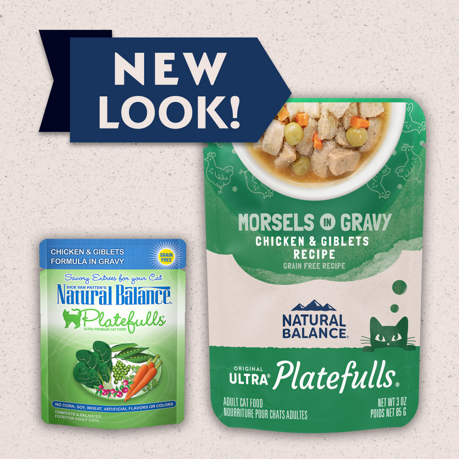 Natural Balance Original Ultra Platefulls Chicken & Giblets Recipe Morsels in Gravy Cat Wet