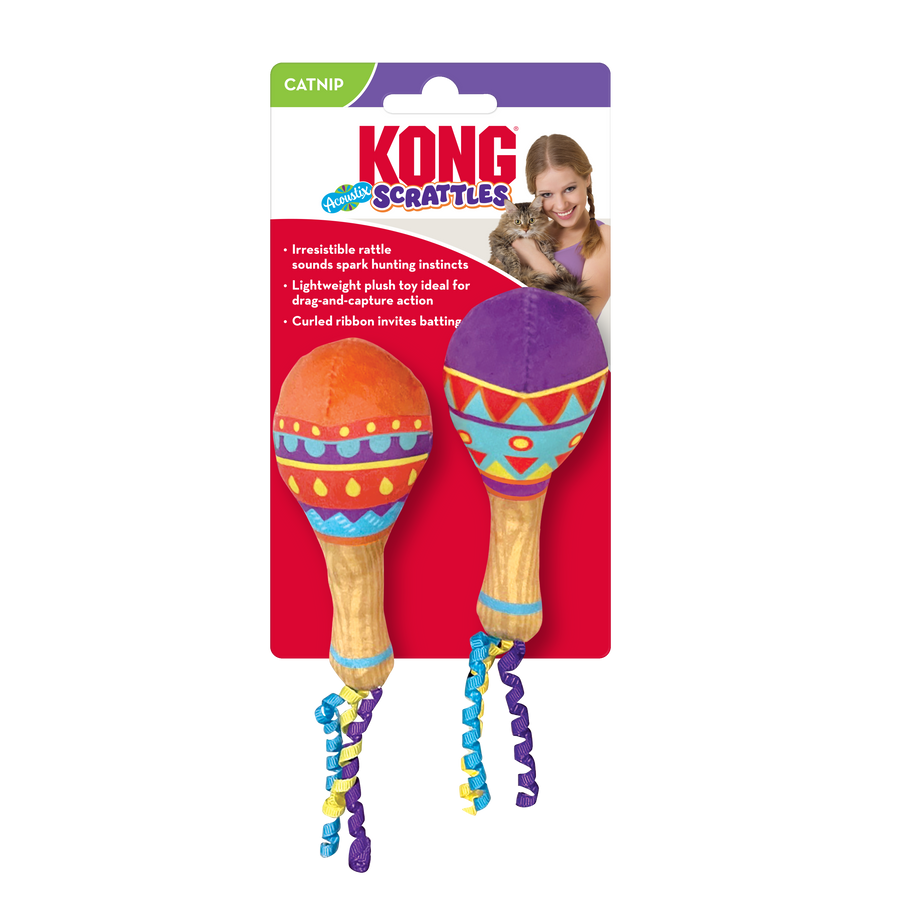 KONG Scrattles Acoustix 2 Pack Cat Toy