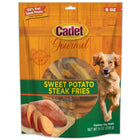 Front pouch of Cadet Gourmet Sweet Potato Steak Fries Treats for Dogs 8oz