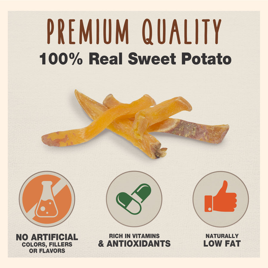 Cadet Gourmet Sweet Potato Steak Fries Treats for Dogs, premium quality, no artificial colors, fillers or flavors, rich in vitamins & antioxidants and low fat

