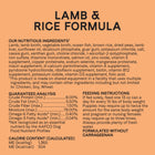 Guaranteed Analysis, Ingredients and Caloric Content for Canidae All Life Stages Lamb and Rice Canned Dog Food Ingredients