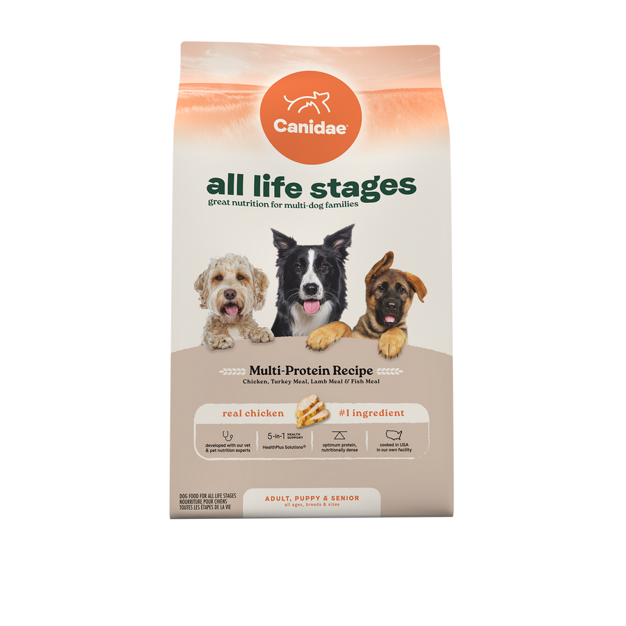Front packaging of Canidae All Life Stages Multi-Protein Recipe Dry Dog Food
