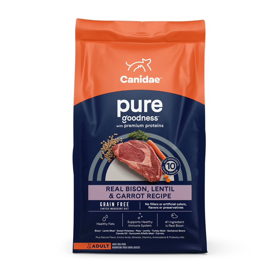 Canidae PURE Dry Dog Food: Grain Free Bison, Lentil and Carrot Recipe