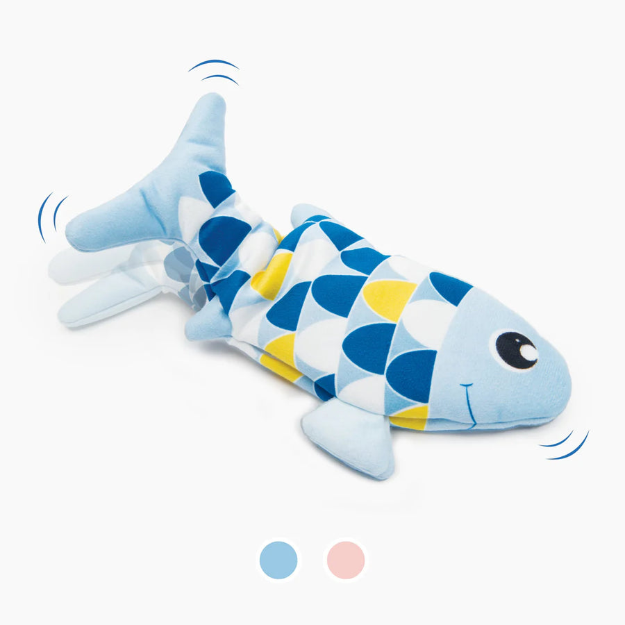 Moving Catit Groovy Fish Cat Toy Blue