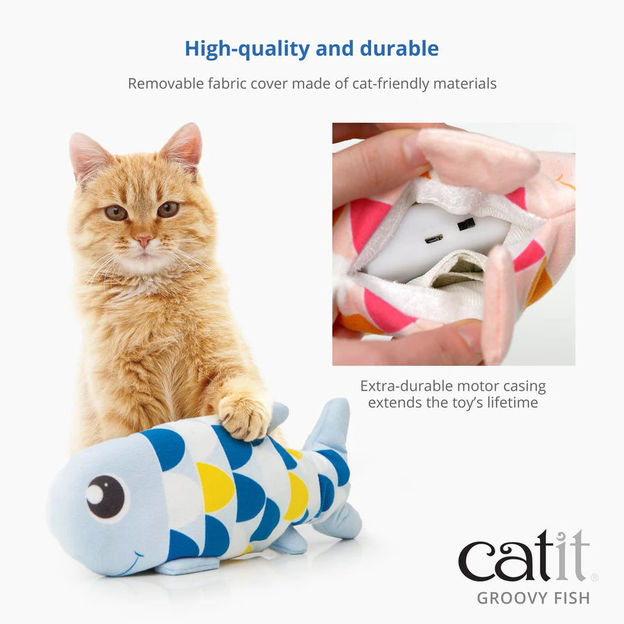 Removable fabric cover made of cat-friendly materials of Catit Groovy Fish Cat Toy