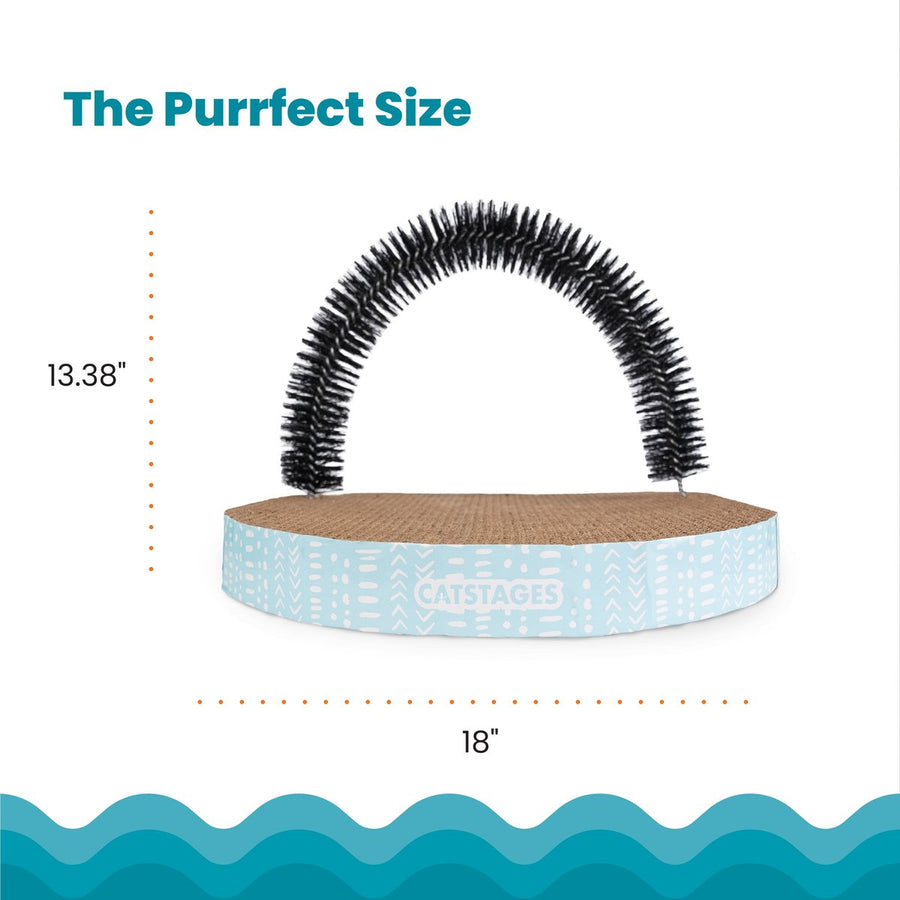 Purrfect Size in 13.38" height by 18 inches width Catstages Scratch & Groom Scratch Pad & Grooming Brush Cat Toy