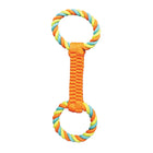 Chomper Balistic Weave with Rope Tugs Dog Toy Orange