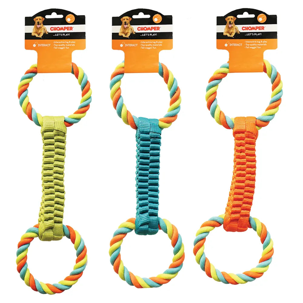 Chomper Balistic Weave with Rope Tugs Dog Toy