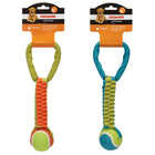 Chomper Braided Nylon Tennis Ball Tugs Dog Toy Assorted Colors