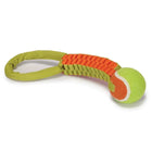 Chomper Braided Nylon Tennis Ball Tugs Dog Toy Orange