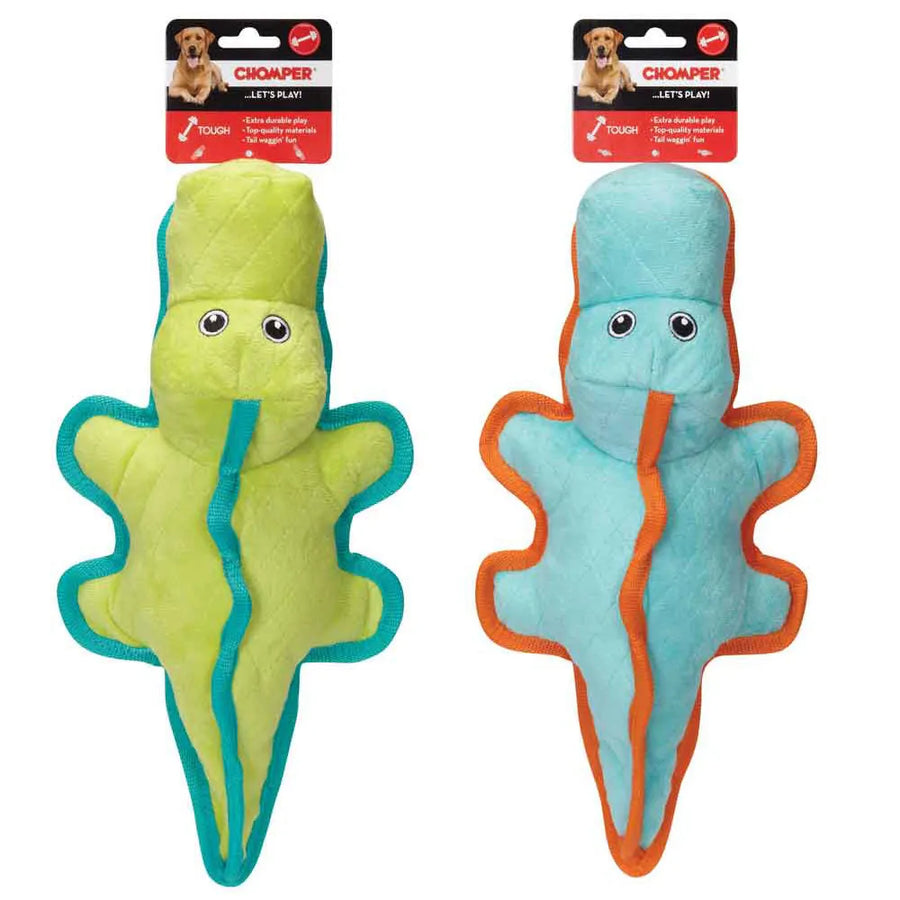 Chomper Gladiator Tuff Alligators Dog Toys Top View