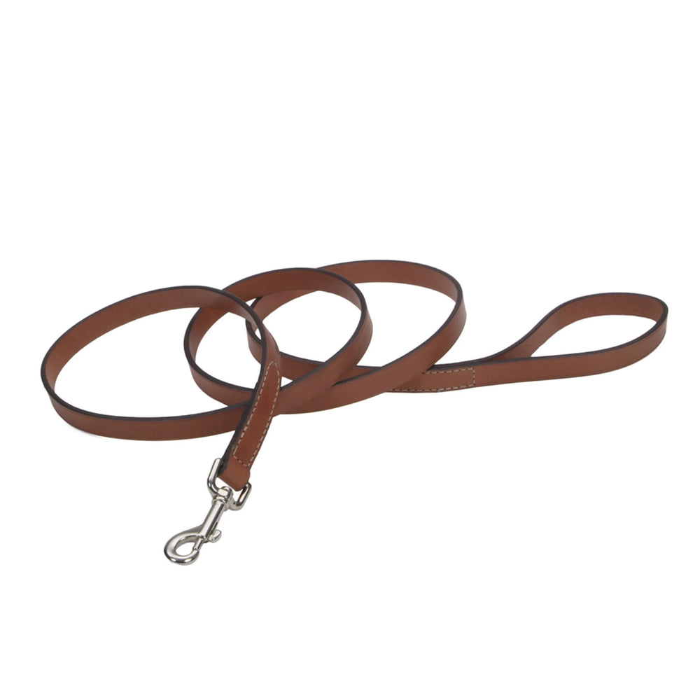 Circle T Oak Tanned Leather Dog Leash Tan 6 Foot, Close Up