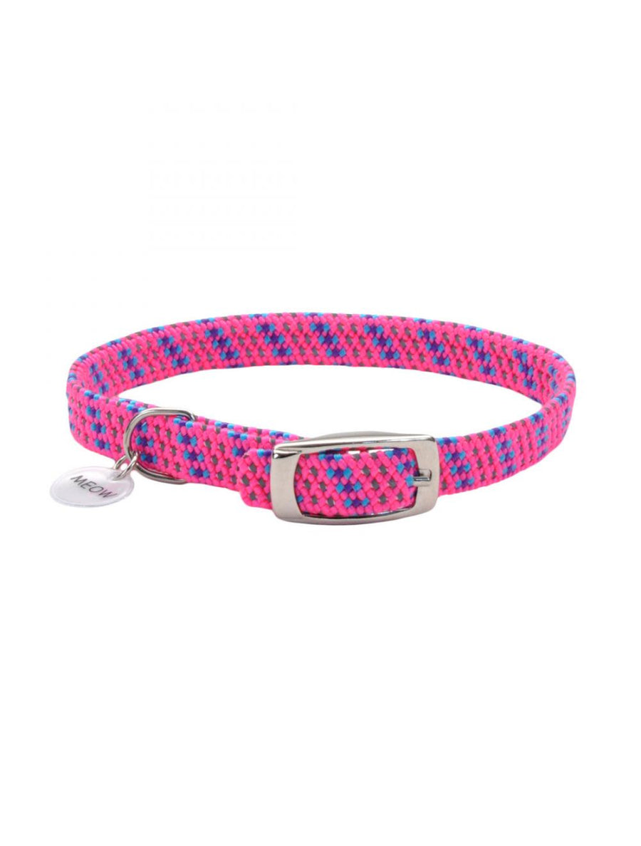 Coastal ElastaCat Reflective Stretch Cat Collar, Pink Color