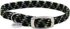 Coastal ElastaCat Stretch Two-Tone Reflective Cat Collar, Green and Black, Close Up