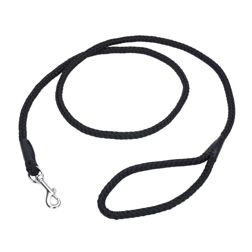 Coastal Rope Dog Leash, Black 6 Foot in a white background