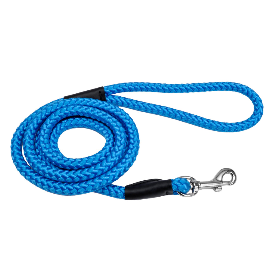 Coastal Rope Dog Leash, Blue Lagoon 6 Foot in a white background