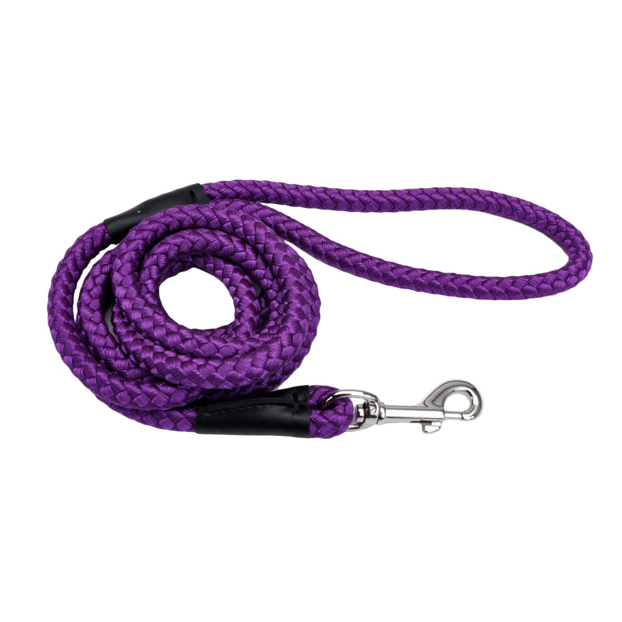 Coastal Rope Dog Leash, Purple 6 Foot in a white background