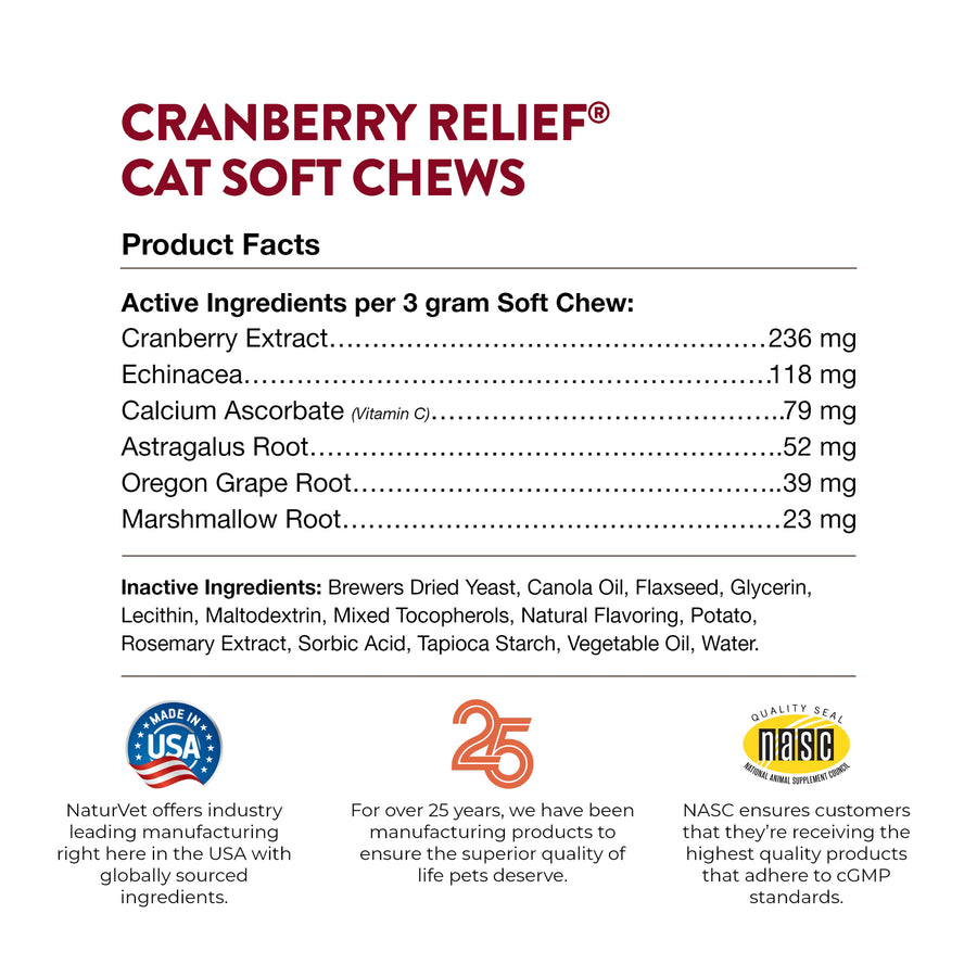 NaturVet Cranberry Relief Plus Echinacea Chews for Cats