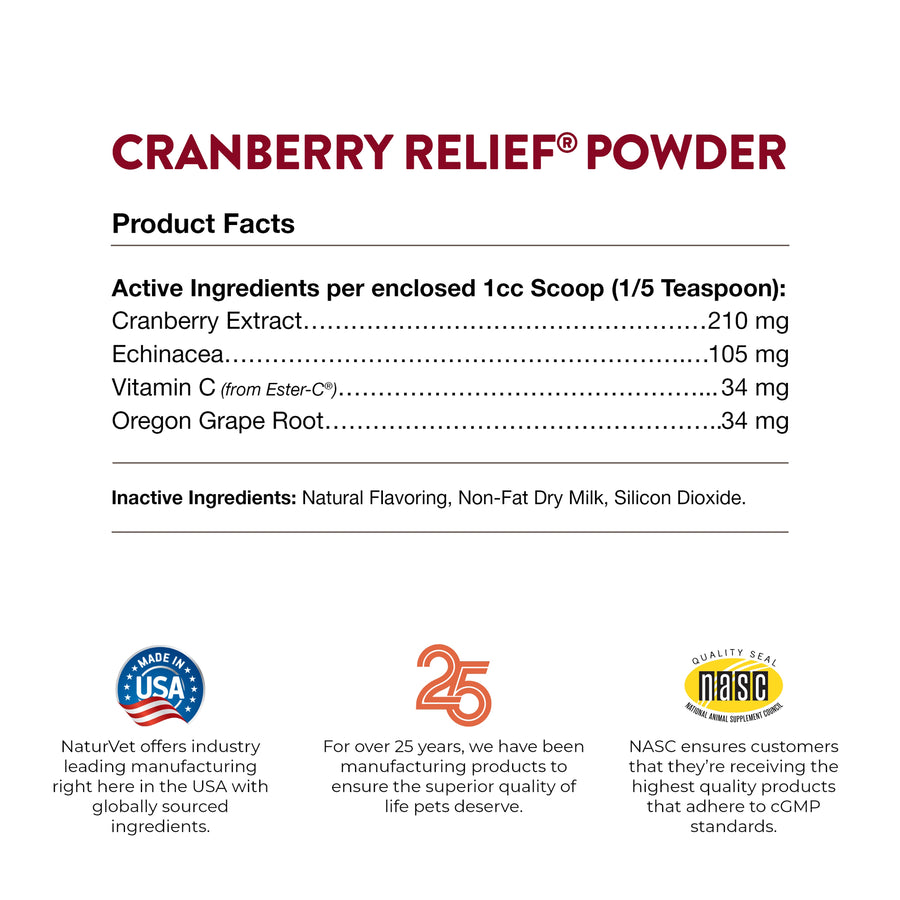 NaturVet Cranberry Relief Powder Plus Echinacea 50-gm