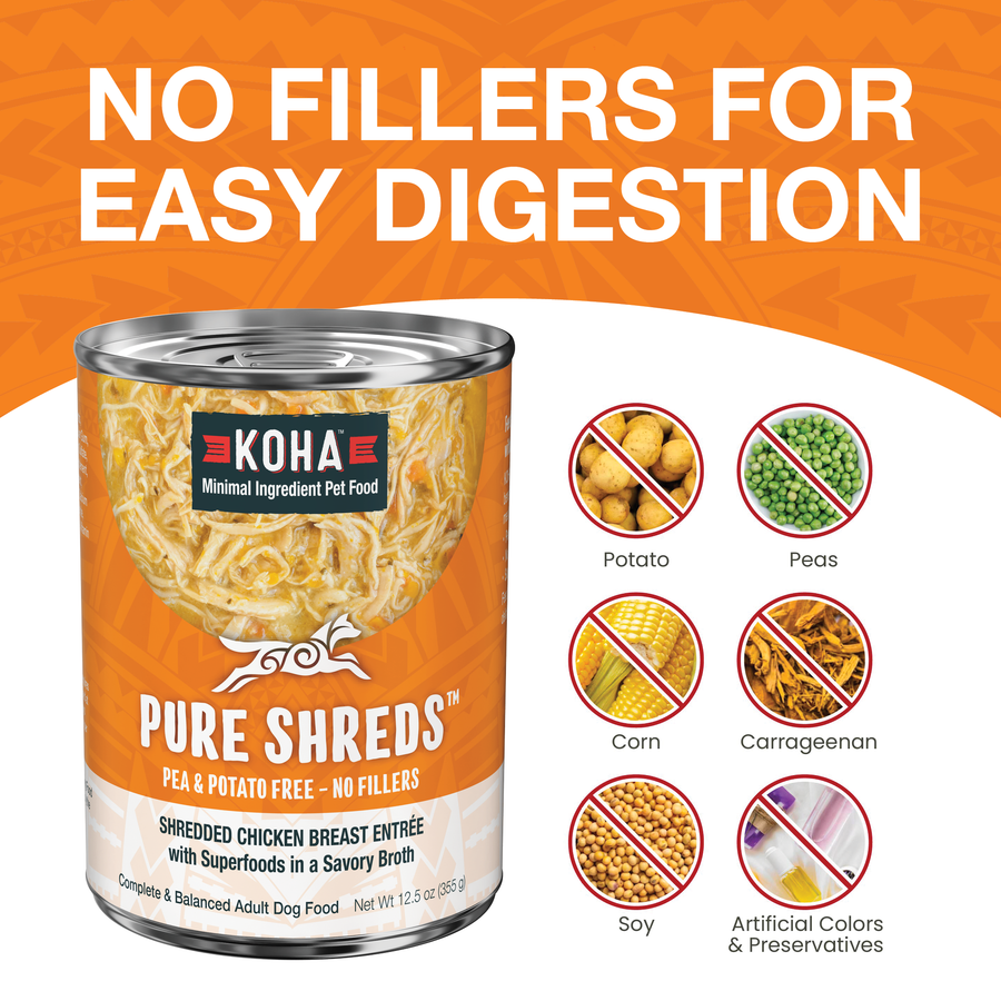 KOHA Pure Shreds Shredded Chicken Breast Entrée for Dogs