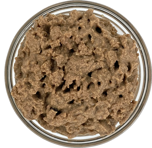 Dave's Naturally Healthy 95% Meat Turkey & Turkey Liver, in a plate showing product texture