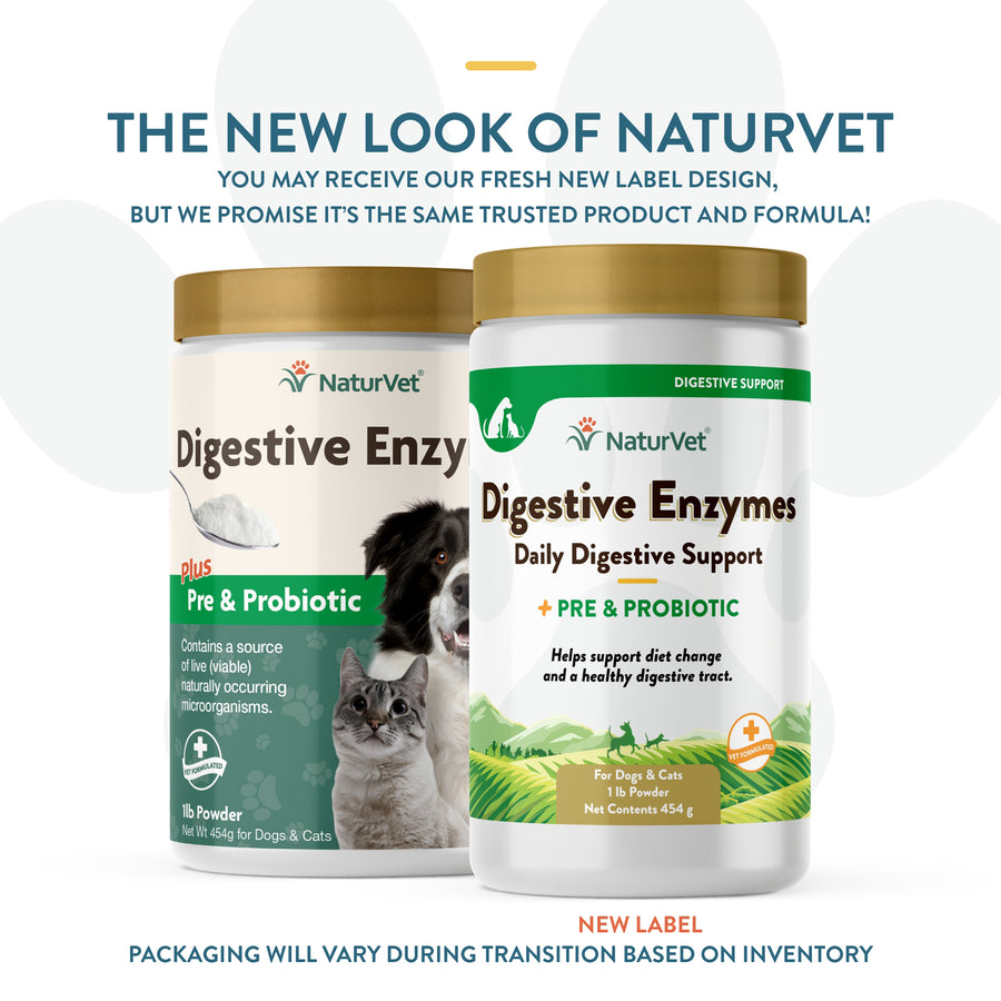 NaturVet Digestive Enzymes Plus Probiotic Powder