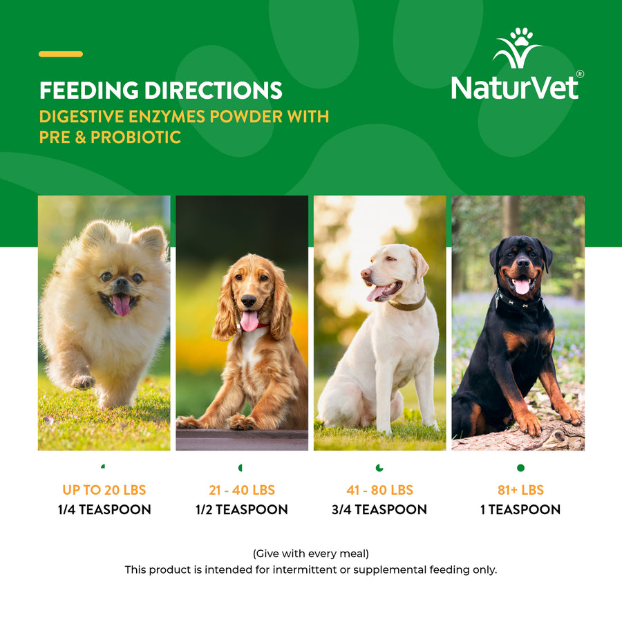 NaturVet Digestive Enzymes Plus Probiotic Powder