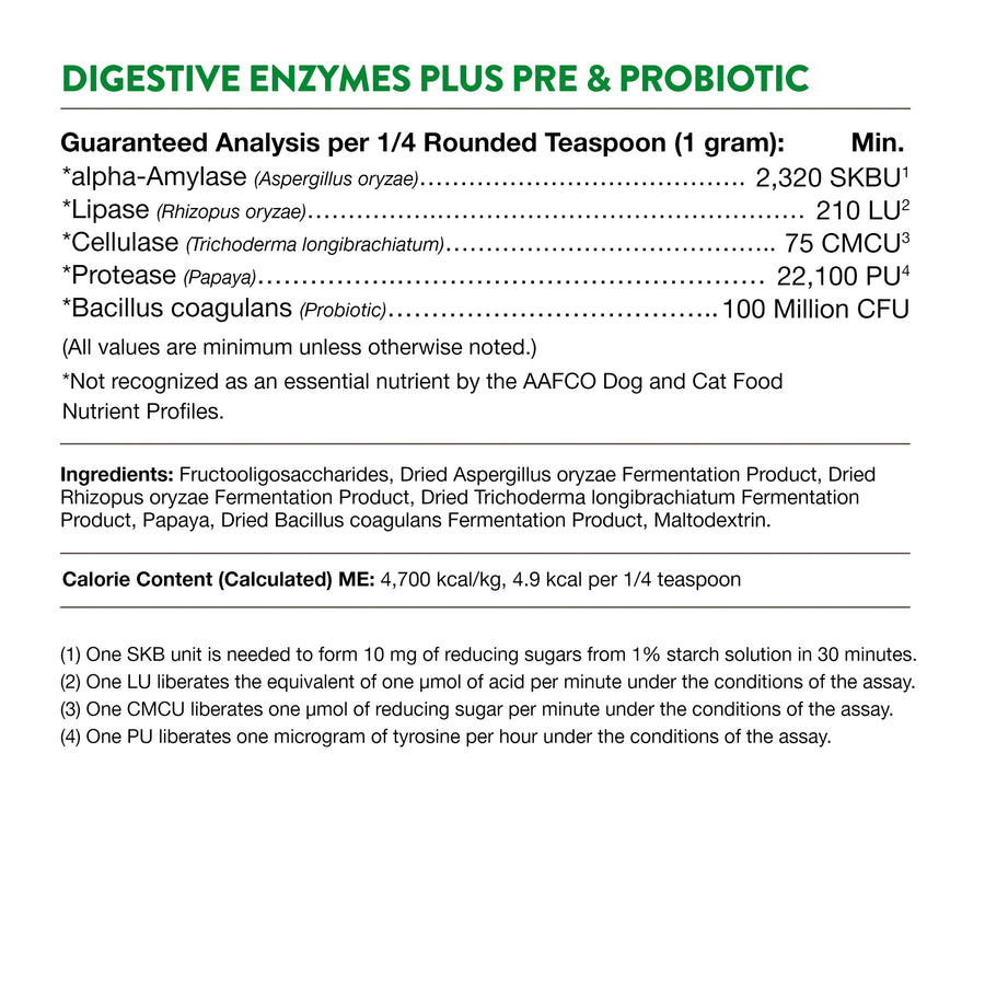 NaturVet Digestive Enzymes Plus Probiotic Powder