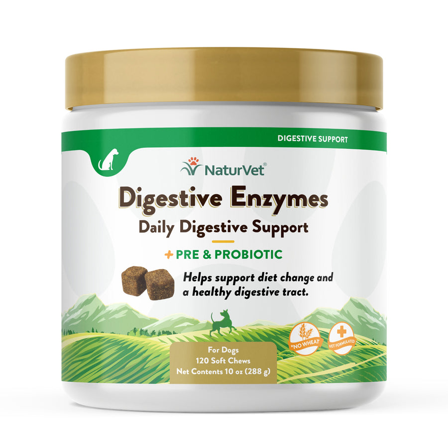 NaturVet Digestive Enzymes Plus Probiotics Soft Chews for Dogs