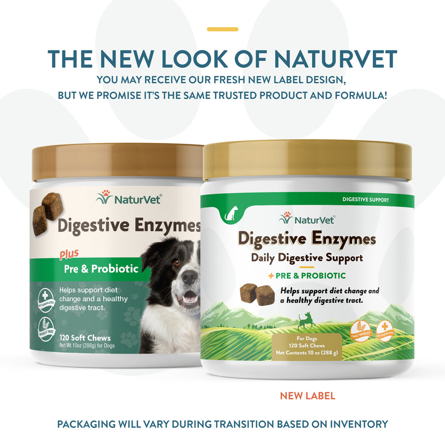 NaturVet Digestive Enzymes Plus Probiotics Soft Chews for Dogs