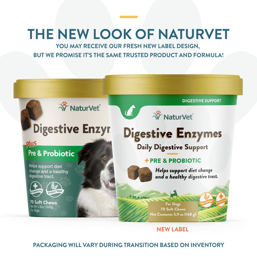 NaturVet Digestive Enzymes Plus Probiotics Soft Chews for Dogs