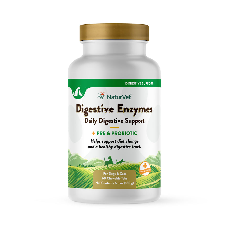 NaturVet Digestive Enzymes Plus Probiotic Chewable Tablets