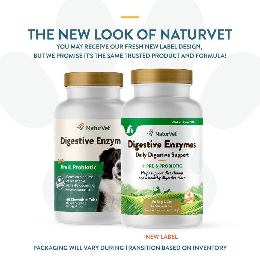 NaturVet Digestive Enzymes Plus Probiotic Chewable Tablets