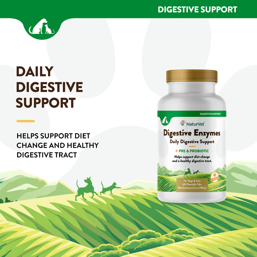 NaturVet Digestive Enzymes Plus Probiotic Chewable Tablets