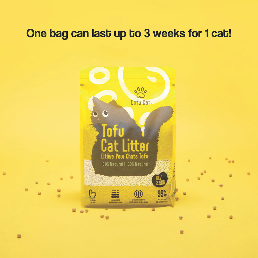 One bag can last up to 3 weeks for 1 cat!