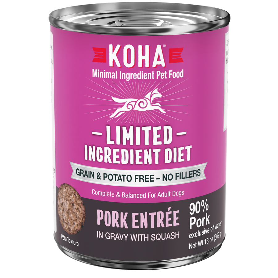 KOHA Grain & Potato Free Limited Ingredient Diet Pork Entree in Gravy with Squash Canned Dog Food