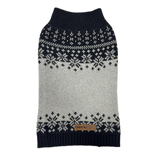 Eddie Bauer Whitman Fair Isle Sweater, Gray/Black