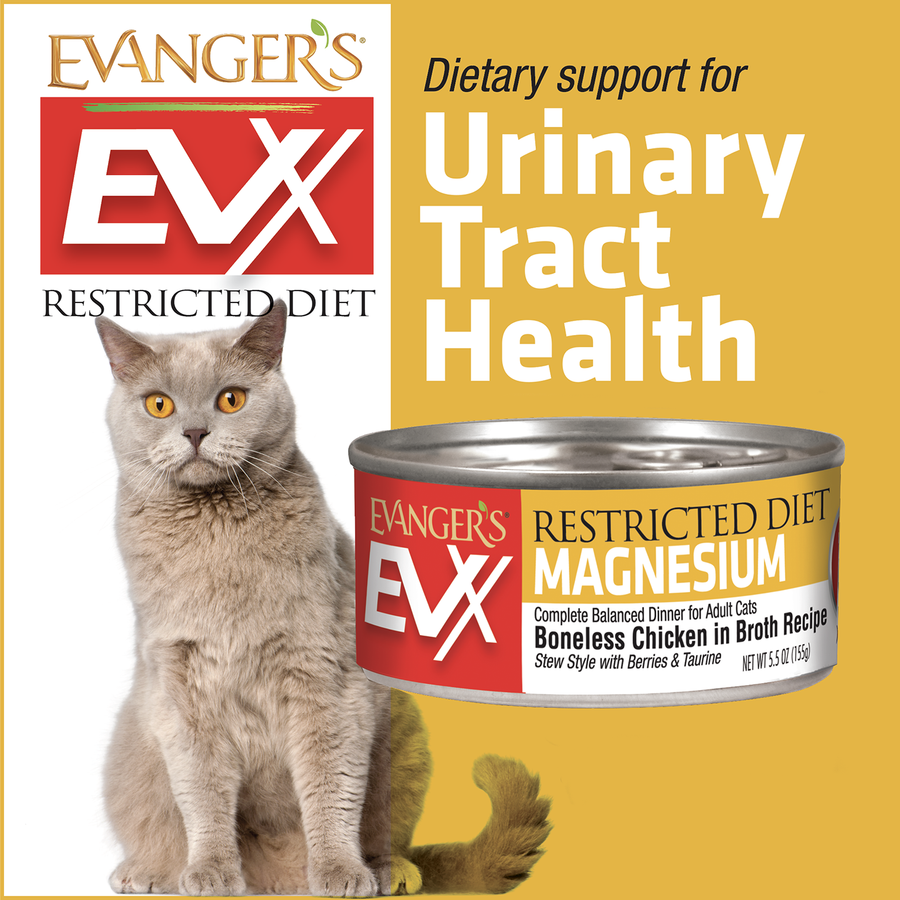 Evanger's EVX Restricted Diet: Controlled Magnesium Boneless Chicken in Broth Canned Cat Food