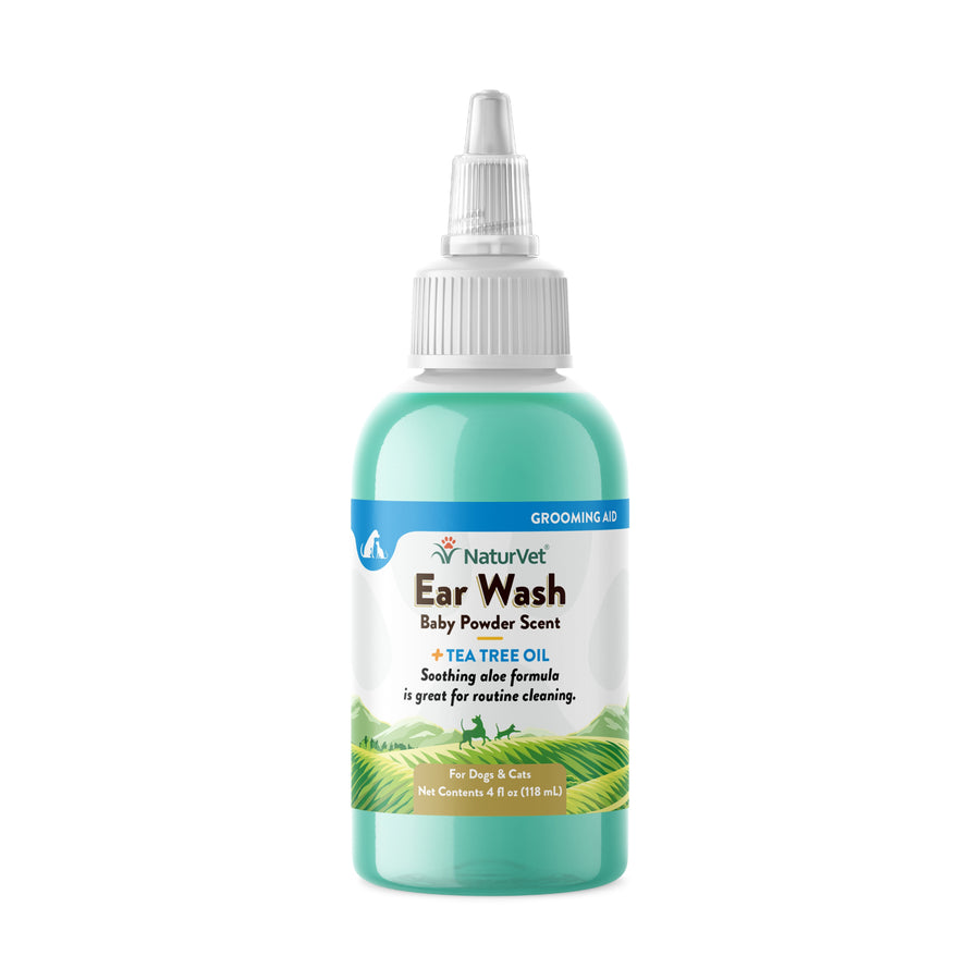 NaturVet Pet Ear Wash Plus Aloe and Tea Tree Oil for Dogs and Cats