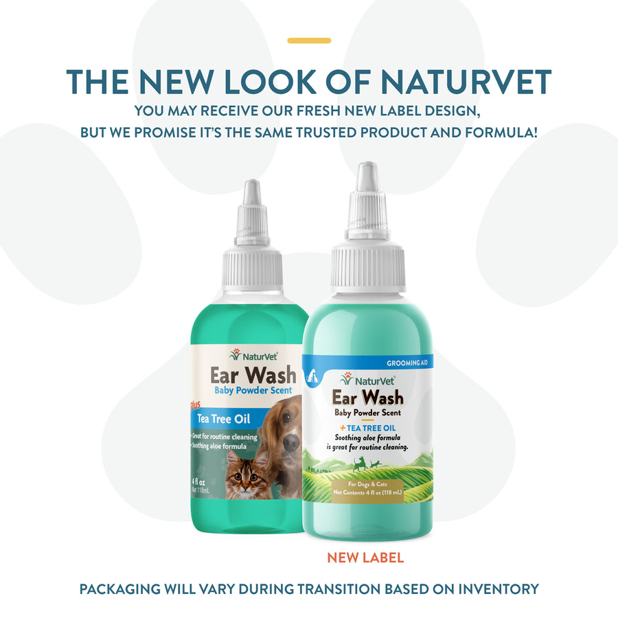 NaturVet Pet Ear Wash Plus Aloe and Tea Tree Oil for Dogs and Cats