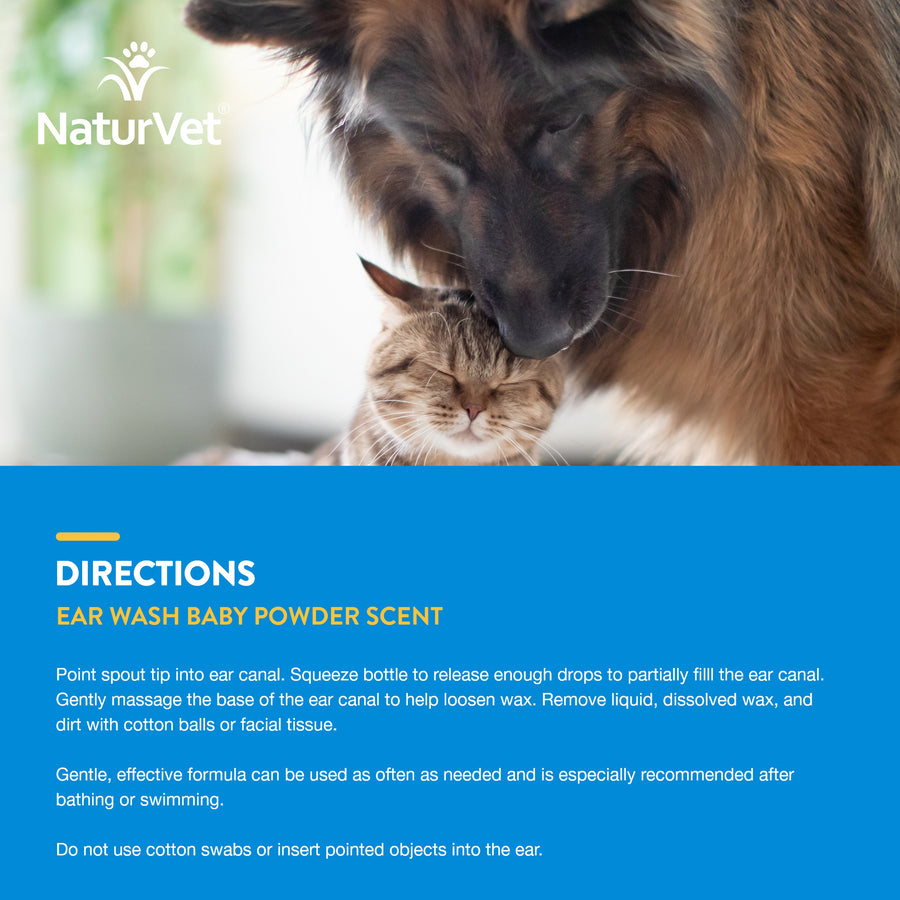 NaturVet Pet Ear Wash Plus Aloe and Tea Tree Oil for Dogs and Cats